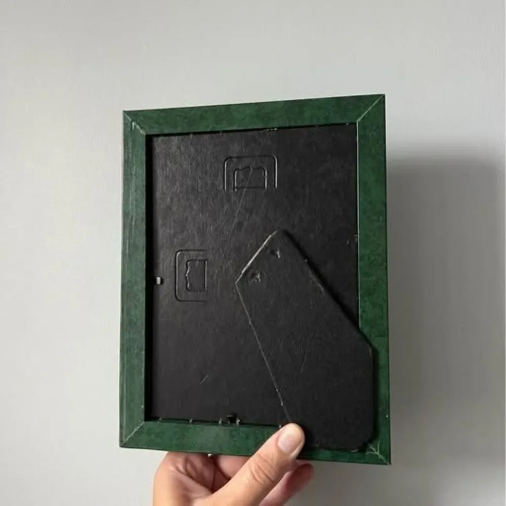 Vintage Hunter Green and Rust Orange 5 x 7 Wood Frame